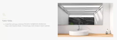 AURA Led TOUCH fürdőszobai tükör - páramenetesítővel - órával - fekvő - 60 x 80 cm