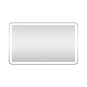   AURA Led TOUCH fürdőszobai tükör - páramenetesítővel - órával - 100 x 70 cm