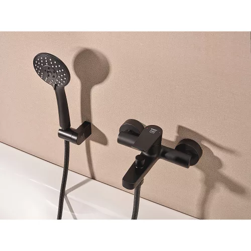 Strohm-Teka Ethika kádtöltő csaptelep zuhanyszettel Fekete 84122620N