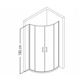   Vela Banyo TMP zuhanykabin - 80 ÍVES - 5 mm víztiszta vízlepergető üveggel - 80 x 80 x 190 cm