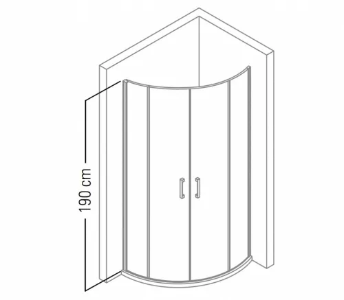Vela Banyo zuhanykabin - 80 ÍVES - 5 mm CSÍKOS vízlepergető üveggel - 80 x 80 x 190 cm