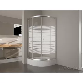   Vela Banyo zuhanykabin - 90 ÍVES - 5 mm CSÍKOS vízlepergető üveggel - 90 x 90 x 190 cm