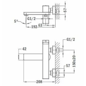 Strohm-Teka Soller kádtöltő csaptelep Króm 851211200