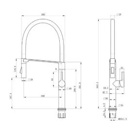   Mofém STARDUST mosogató csaptelep Grafit szürke PVD, rugalmas kifolyócsővel