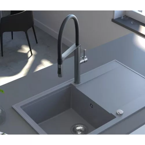 Mofém STARDUST mosogató csaptelep Grafit szürke PVD, rugalmas kifolyócsővel