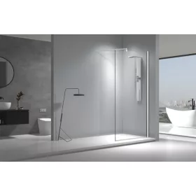   Viva AQUA Max WALK IN zuhanyfal - 8 mm vízlepergető víztiszta üveg - 120 x 200  cm