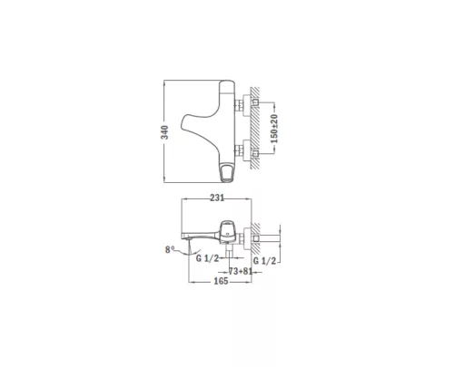 Strohm-Teka Sense kádtöltő csaptelep Króm 911210200