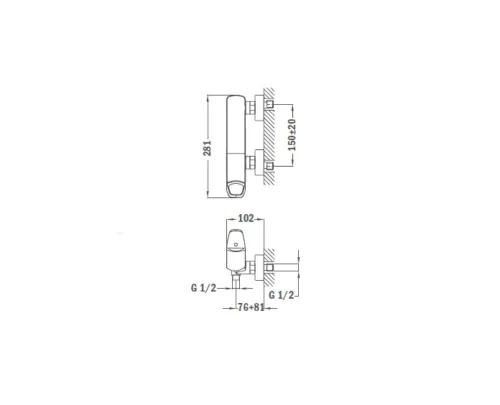 Strohm-Teka Sense zuhany csaptelep Króm 912310200