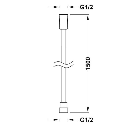 Tres SATIN zuhanycső 150cm, csavarodásmentes, METÁL FEKETE (913460915KM)