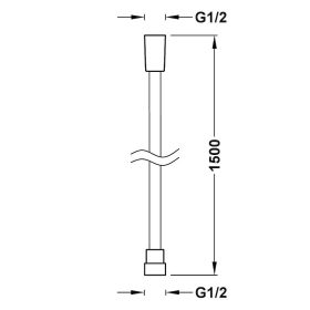   Tres SATIN zuhanycső 150cm, csavarodásmentes, fényes ARANY (913460915OR)