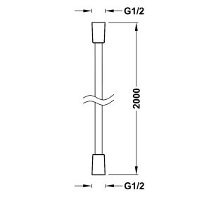   Tres SATIN zuhanycső 200cm, csavarodásmentes, KRÓM (913460920)