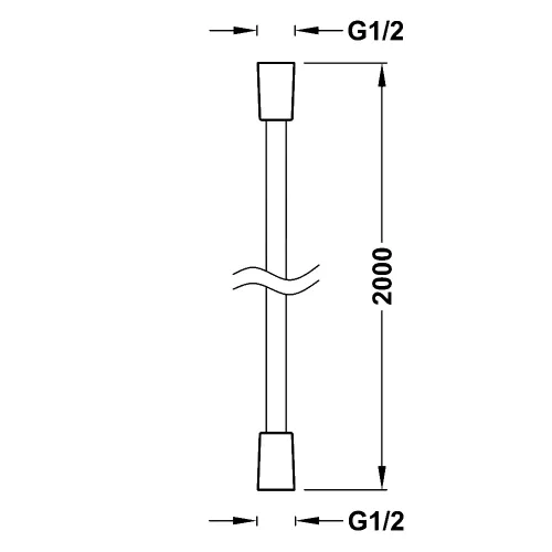 Tres SATIN zuhanycső 200cm, csavarodásmentes, KRÓM (913460920)