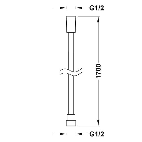 Tres SATIN zuhanycső 170cm, csavarodásmentes, MATT FEKETE (9134609NM)