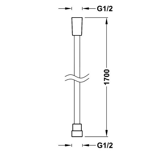 Tres SATIN zuhanycső 170cm, csavarodásmentes, KRÓM (9134609)