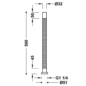   Tres mosdószifon flexibilis 50cm, krómozott réz, d32-5,4" hollander (913463250)