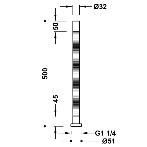 Tres mosdószifon flexibilis 50cm, krómozott réz, d32-5,4" hollander (913463250)