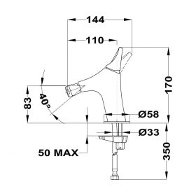 Strohm-Teka Sense bide csaptelep Merész fekete  91626020N2