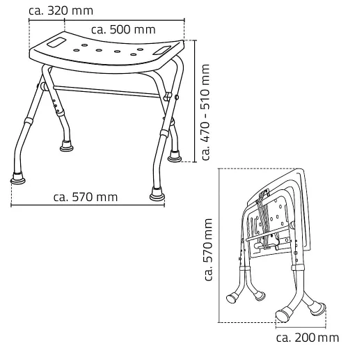 Sapho RIDDER Fürdőszobai szék, összehajtható, fehér (A0050301)