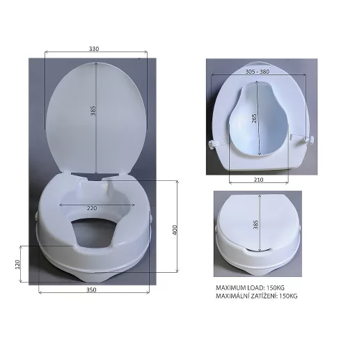 Sapho RIDDER Magasított WC-ülőke, 10cm, fehér (A0071001)