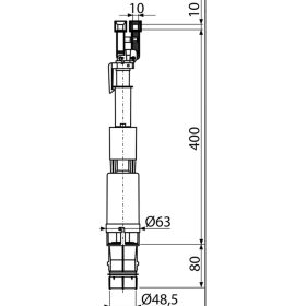   ALCA Öblítőszelep SLIMMODUL falsík alatti WC tartályhoz (A09B)
