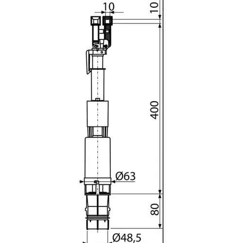 ALCA Öblítőszelep SLIMMODUL falsík alatti WC tartályhoz (A09B)