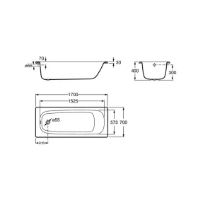 Roca Contesa 170x70cm fürdőkád acél A235860000