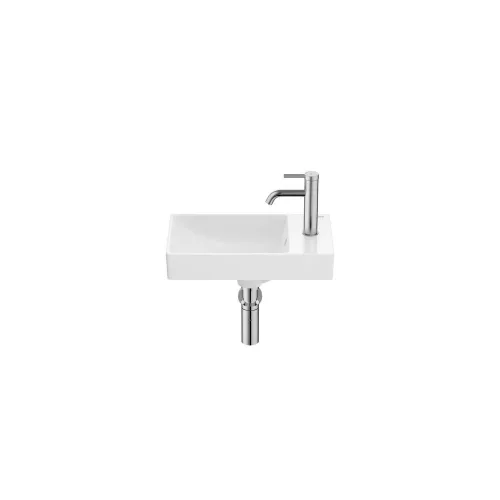 Roca ONA Compact mosdó 45x26cm, porcelán, fehér, jobb csaplyukas, túlfolyós (A327681000)
