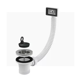   ALCA mosogató leeresztő 6/4", rozsdamentes ráccsal DN70, flexibilis túlfolyóval (A331)