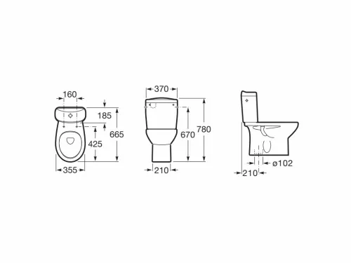 Roca VICTORIA monoblokkos WC csésze alsó kifolyású, mély öblítésű A342394000
