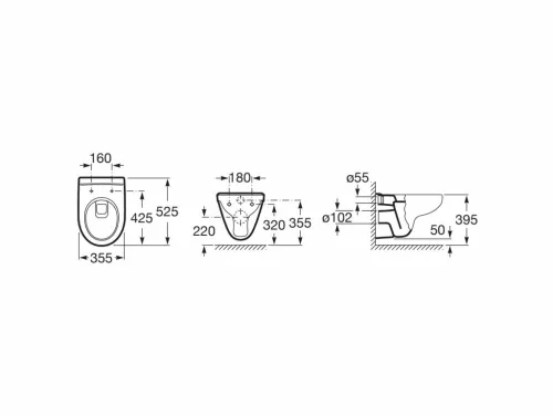 Roca Victoria fali WC Rimless mély öblítésű A346393000