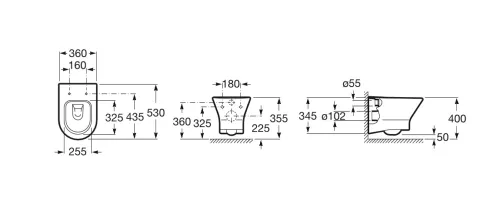 Roca NEXO fali WC Rimless A34664L000