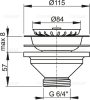 AlcaPlast A37 Mosogató leeresztő 6/4" rozsdamentes ráccsal DN115