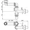 ALCA helytakarékos mosdószifon DN40, leeresztő nélkül, 5/4" hollanderrel (A434)