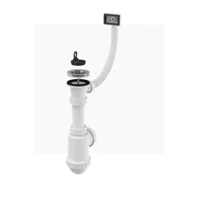   ALCA mosogató szifon rozsdamentes leeresztővel DN70, flexibilis túlfolyóval (A444-DN50/40)