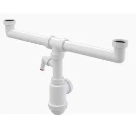   ALCA szifon kétmedencés mosogatóhoz 6/4" hollanderrel és csatlakozóval (A448P-DN50/40)