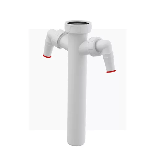 ALCA kötőcső 6/4" hollanderrel, két csatlakozóval, mosogató szifonhoz (A44M-DN40)