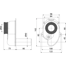 ALCA Piszoár szifon vízszintes DN40 (A45B)