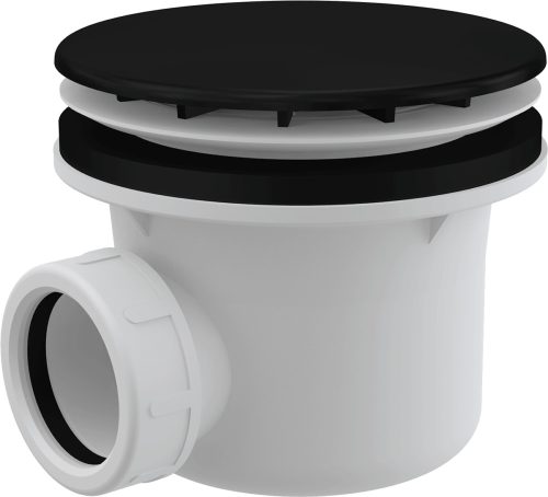 ALCA Zuhanytálca szifon LUX d90mm, fekete-matt fedlappal (A49BLACK)