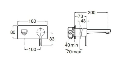 Roca Naia Negro Titanio Cepillado fali mosdócsaptelep szálcsiszolt titán fekete A5A3596NM0