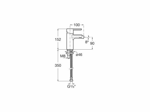 Roca Naia Negro Titanio Cepillado álló bidécsaptelep leeresztő nélkül szálcsiszolt titán fekete A5A6A96NM0