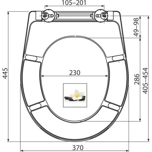ALCA WC ülőke univerzális SoftClose, Duroplast műanyag, fehér, Click fém zsanérral (A604 FLOWER)