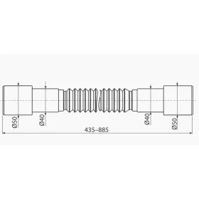   ALCA flexibilis bekötőcső 50/40x40/50 435-885mm (A720 Jollyflex)