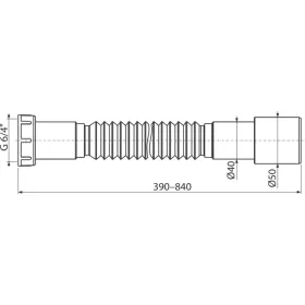   ALCA Flexibilis bekötőcső 6/4"x40/50, 390-840mm (A770 Jollyflex)