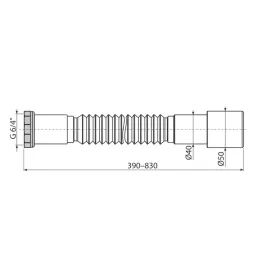   ALCA Flexibilis bekötőcső 6/4"x40/50 fém hollanderrel (A780 Jollyflex)