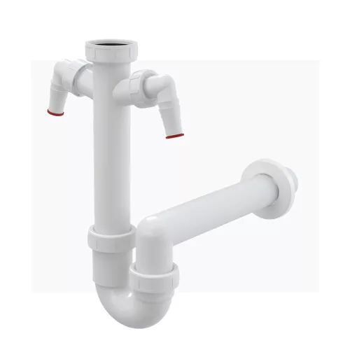 ALCA mosogató csőszifon 6/4" hollanderrel és két csatlakozóval (A82-DN40)