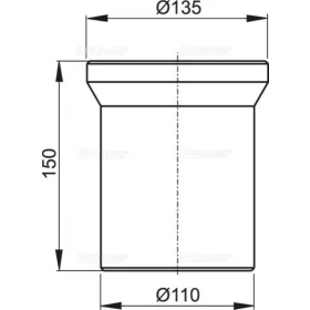Alcaplast A91-150 WC csatlakozó – 150 mm toldócső