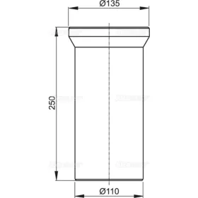 Alcaplast A91-250 WC csatlakozó – 250 mm toldócső
