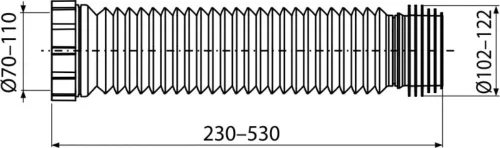 ALCA WC csatlakozó flexibilis d110mm, 230-530mm hosszú (A97SN)