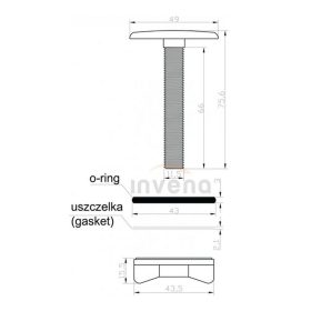 Invena leeresztő dugó, króm