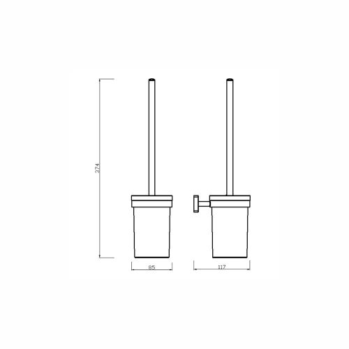 Ferro GRETA wc kefe, matt fekete AGR14BL